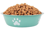 Matskål hund/katt 250 ml rostfritt stål grön med halkfri botten