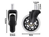 Möbelhjul i mjuk silikon 80 mm med bult 11x22 mm, svart 1-pack