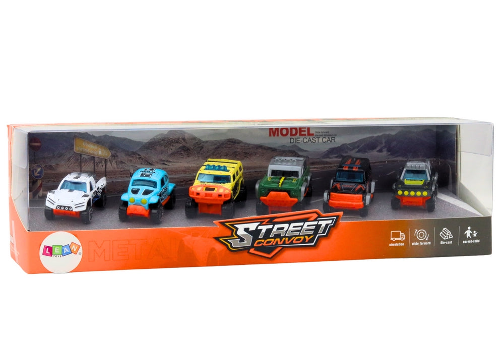 Metallbilar off-road leksaksbilar 6-pack 7 cm, från 3 år