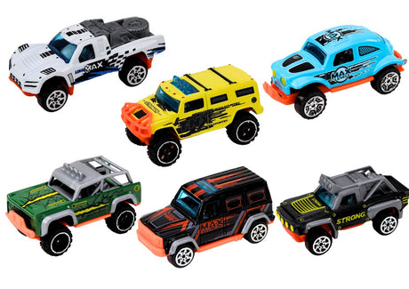 Metallbilar off-road leksaksbilar 6-pack 7 cm, från 3 år