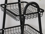 Metallhylla på hjul 3 nivåer svart 78x40x32 cm med broms