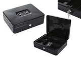 Metallkassa med lås och nycklar 300x240x90 mm svart