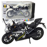 Metallmodell sportmotorcykel 17 cm svart med ljus/ljud inkl. 3x AG13