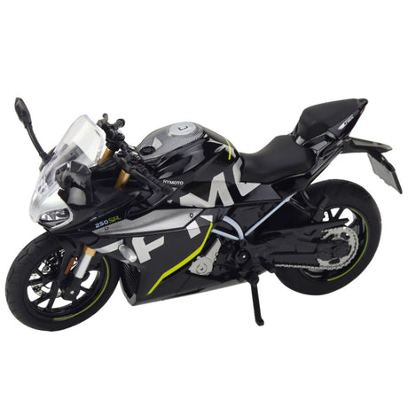 Metallmodell sportmotorcykel 17 cm svart med ljus/ljud inkl. 3x AG13