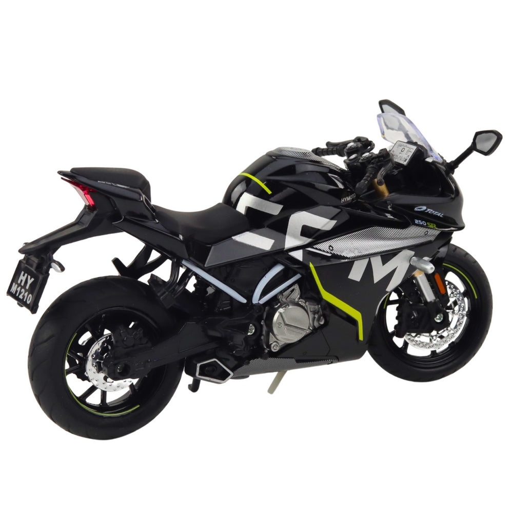 Metallmodell sportmotorcykel 17 cm svart med ljus/ljud inkl. 3x AG13