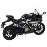 Metallmodell sportmotorcykel 17 cm svart med ljus/ljud inkl. 3x AG13