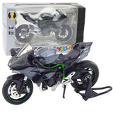 Metallmotorcykelmodell 17 cm med ljus och ljud, grå, inkl. 3x AG13