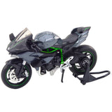 Metallmotorcykelmodell 17 cm med ljus och ljud, grå, inkl. 3x AG13