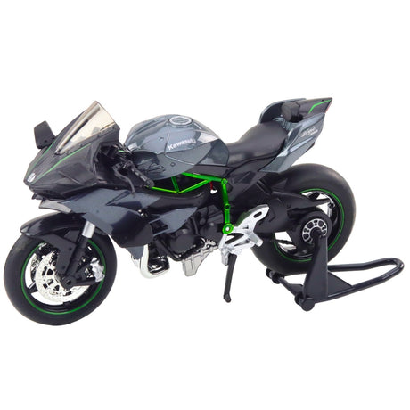 Metallmotorcykelmodell 17 cm med ljus och ljud, grå, inkl. 3x AG13