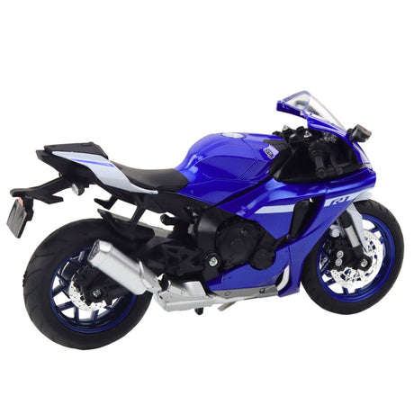 Metallmotorcykelmodell 17 cm med ljus och ljud, marinblå, 3x AG13