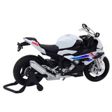 Metallmotorcykelmodell 17 cm vit med ljus/ljud, 3x AG13 ingår