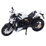 Metallmotorcykelmodell 17 cm vit med ljus och ljud, inkl. 3x AG13