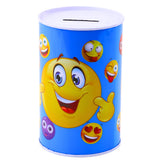 Metallpengabank med emotikontryck 13x8x8 cm, 1-pack