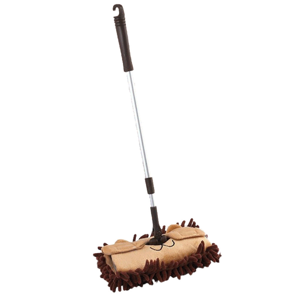 Mikrofibermopp med teleskophandtag 46–70 cm brun djurmotiv