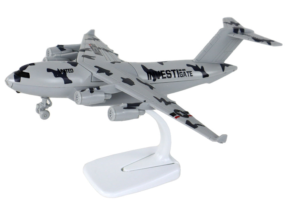 Militärflygplan leksaksmodell 22 cm med ljud/ljus, friktionsdrift