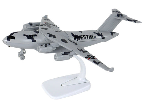 Militärflygplan leksaksmodell 22 cm med ljud/ljus, friktionsdrift