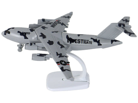 Militärflygplan leksaksmodell 22 cm med ljud/ljus, friktionsdrift