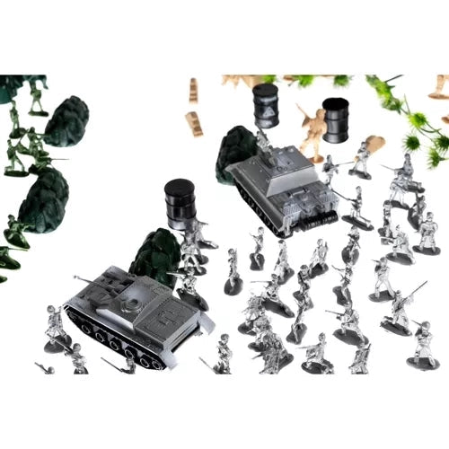 Militärleksak set 300 delar med soldater, fordon och förvaringsväska