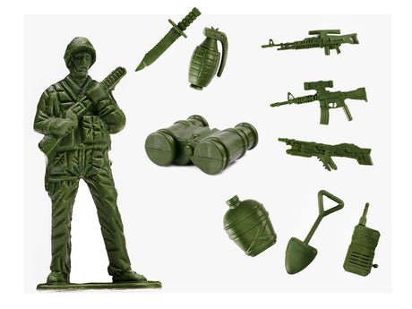 Militärleksak set 307 delar med 240 soldater, 6 tankar och flygplan