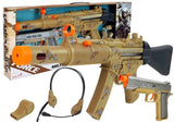 Militärleksaksset 2 pistoler med ljud/LED + headset, grön, 3+ år