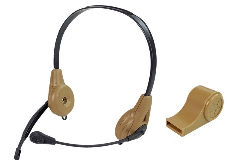 Militärleksaksset 2 pistoler med ljud/LED + headset, grön, 3+ år