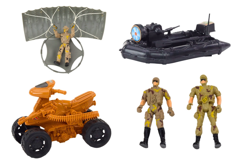 Militärleksaksset med tank & helikopter 33 cm, ljus/ljud, 3+ år
