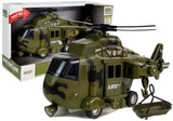 Militär räddningshelikopter leksak 1:16 med ljus/ljud och lastkrok