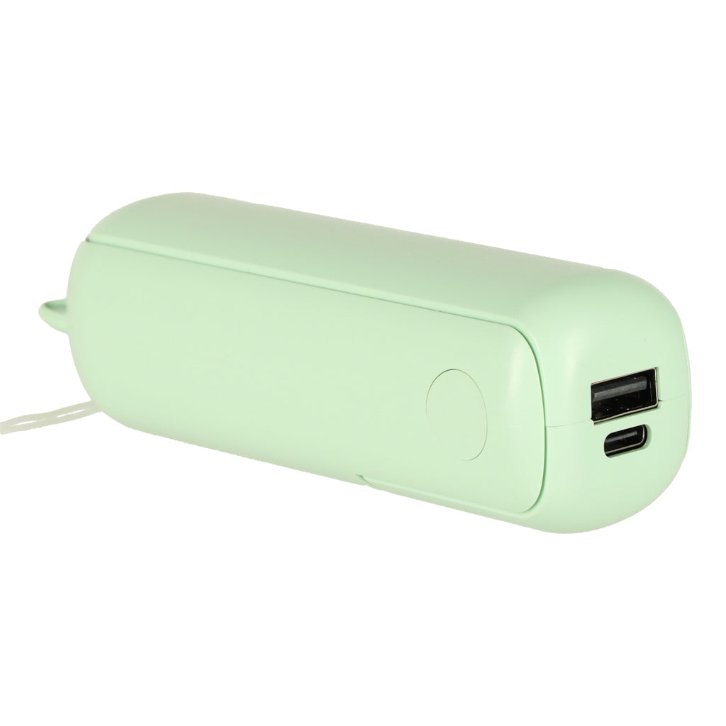 Mini USB bordsfläkt fällbar USB-C 3 hastigheter powerbank grön