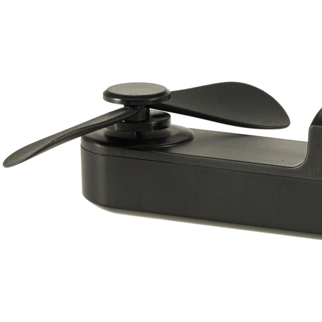 Mini USB-fläkt 2-i-1 hand/skrivbord 1200mAh USB-C svart