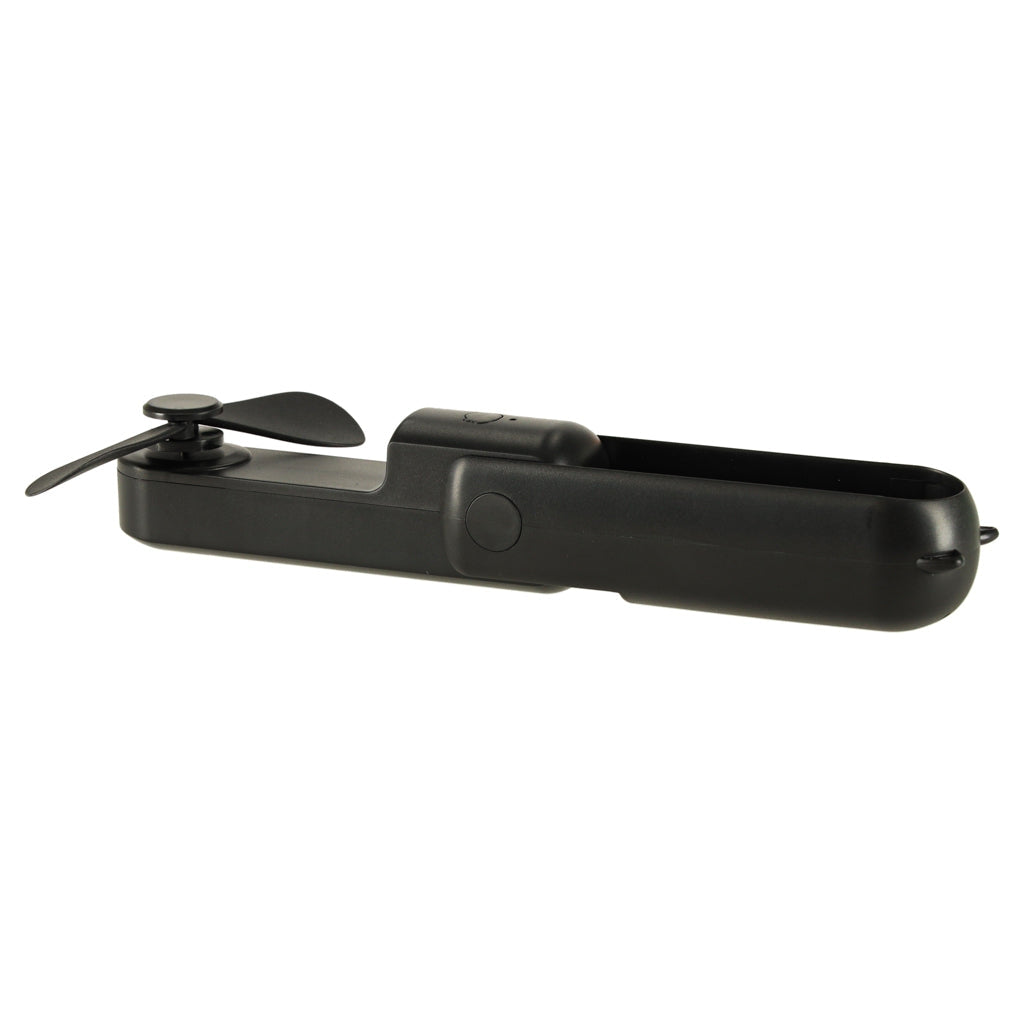 Mini USB-fläkt 2-i-1 hand/skrivbord 1200mAh USB-C svart