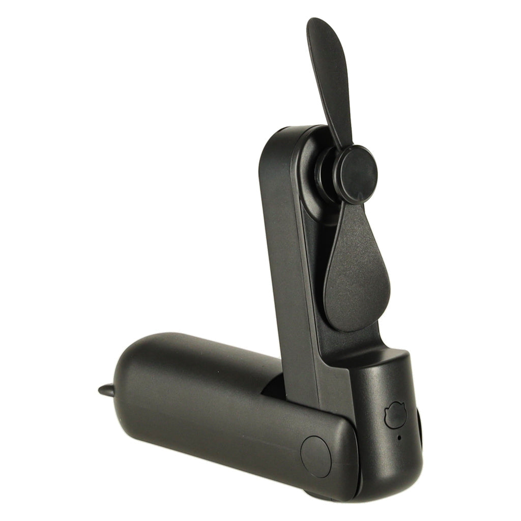 Mini USB-fläkt 2-i-1 hand/skrivbord 1200mAh USB-C svart