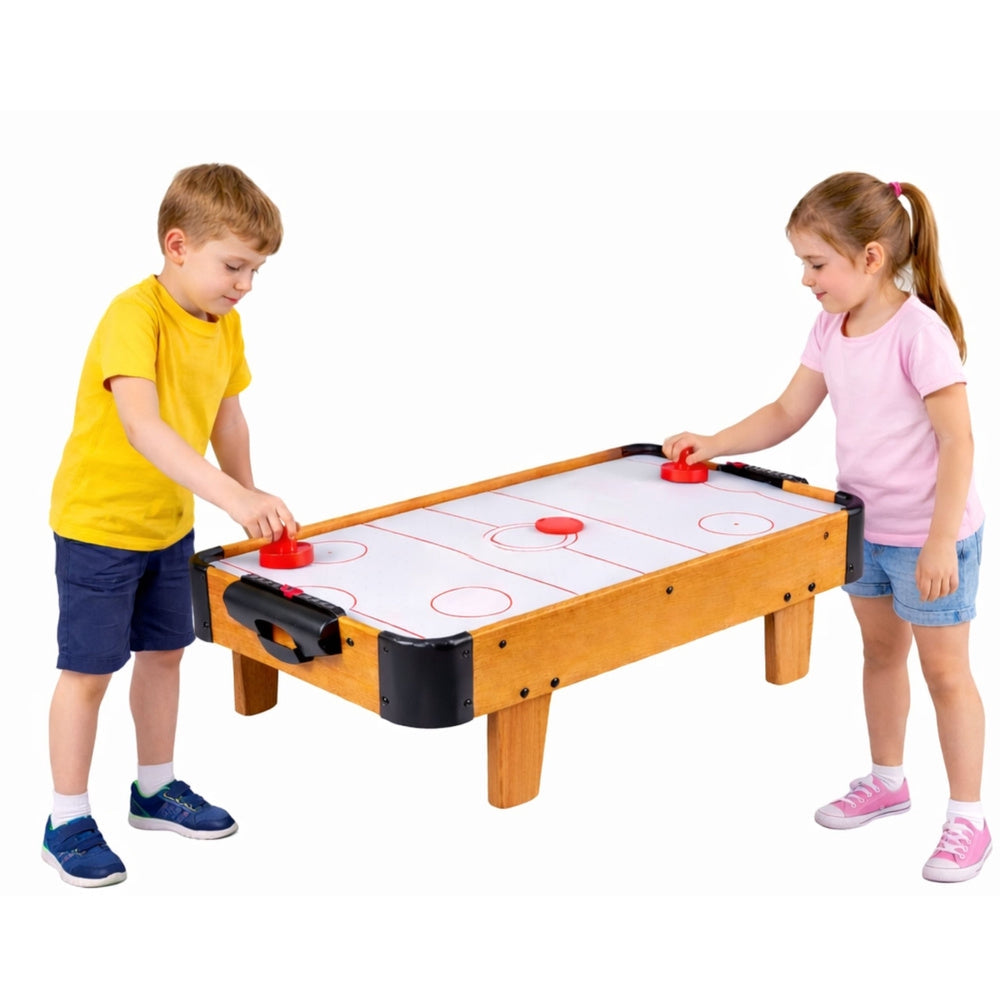 Mini air hockey bordsspel 61x32,5 cm batteridrivet 2 spelare
