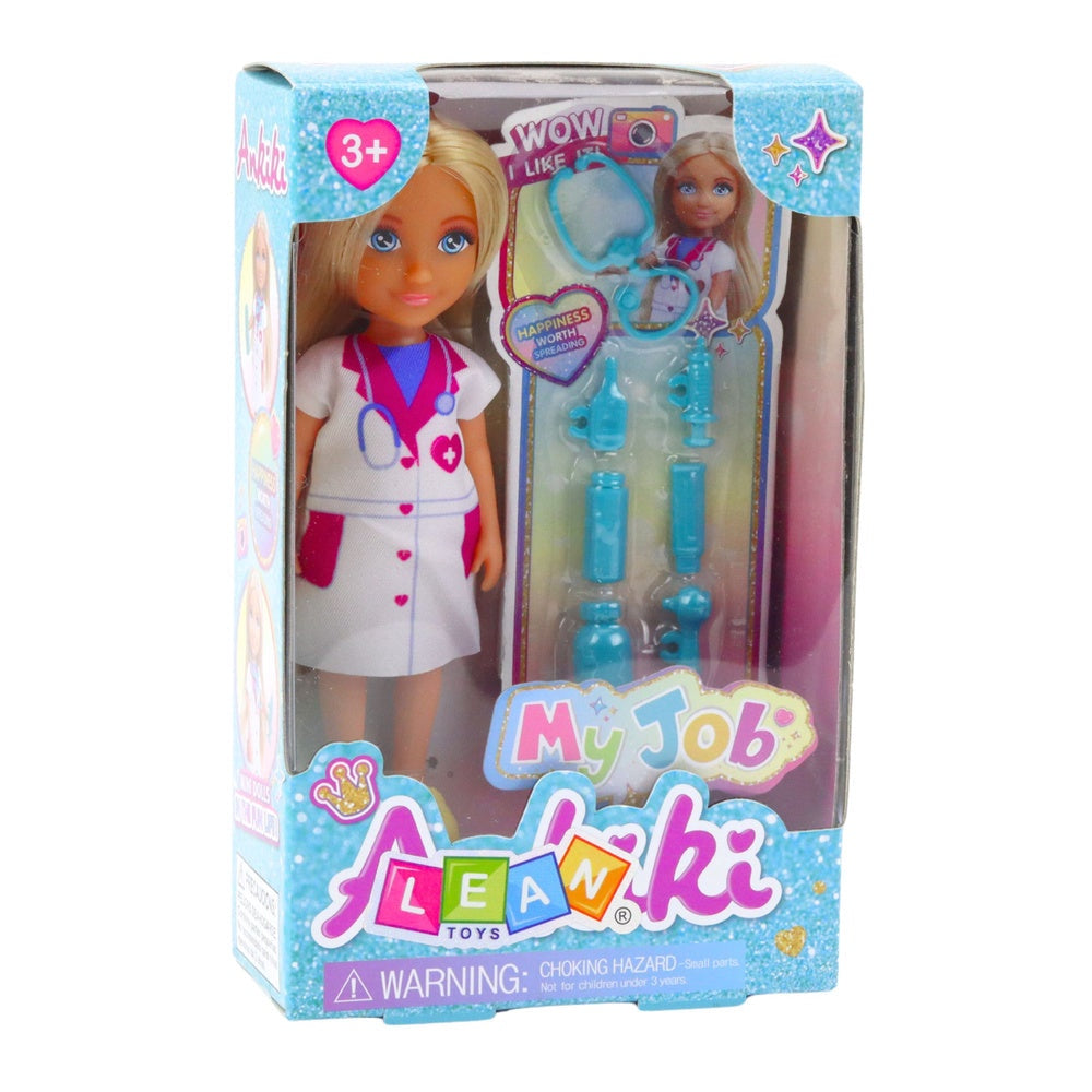 Miniatyrdocka doktor 13 cm med medicinska tillbehör set
