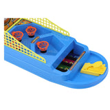 Mini basketbollsspel bordsspel med bollkastare, 6 bollar och 4 korgar