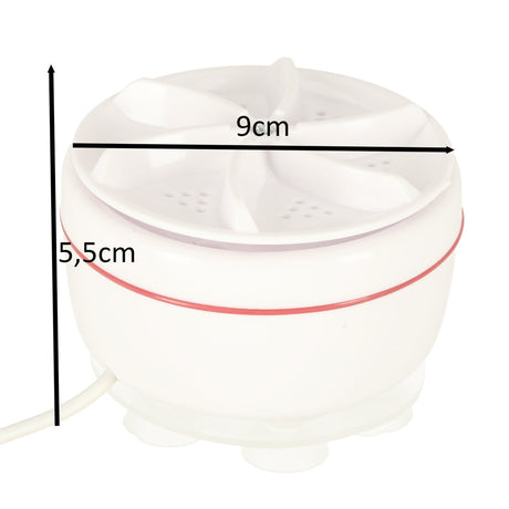 Mini campingtvättmaskin USB 5V 50W för hink, 5L/1kg med sugkoppar