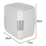 Mini el-kylskåp 4L kyl/värme 12V/110-220V för bil & hem vit