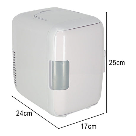 Mini el-kylskåp 4L kyl/värme 12V/110-220V för bil & hem vit