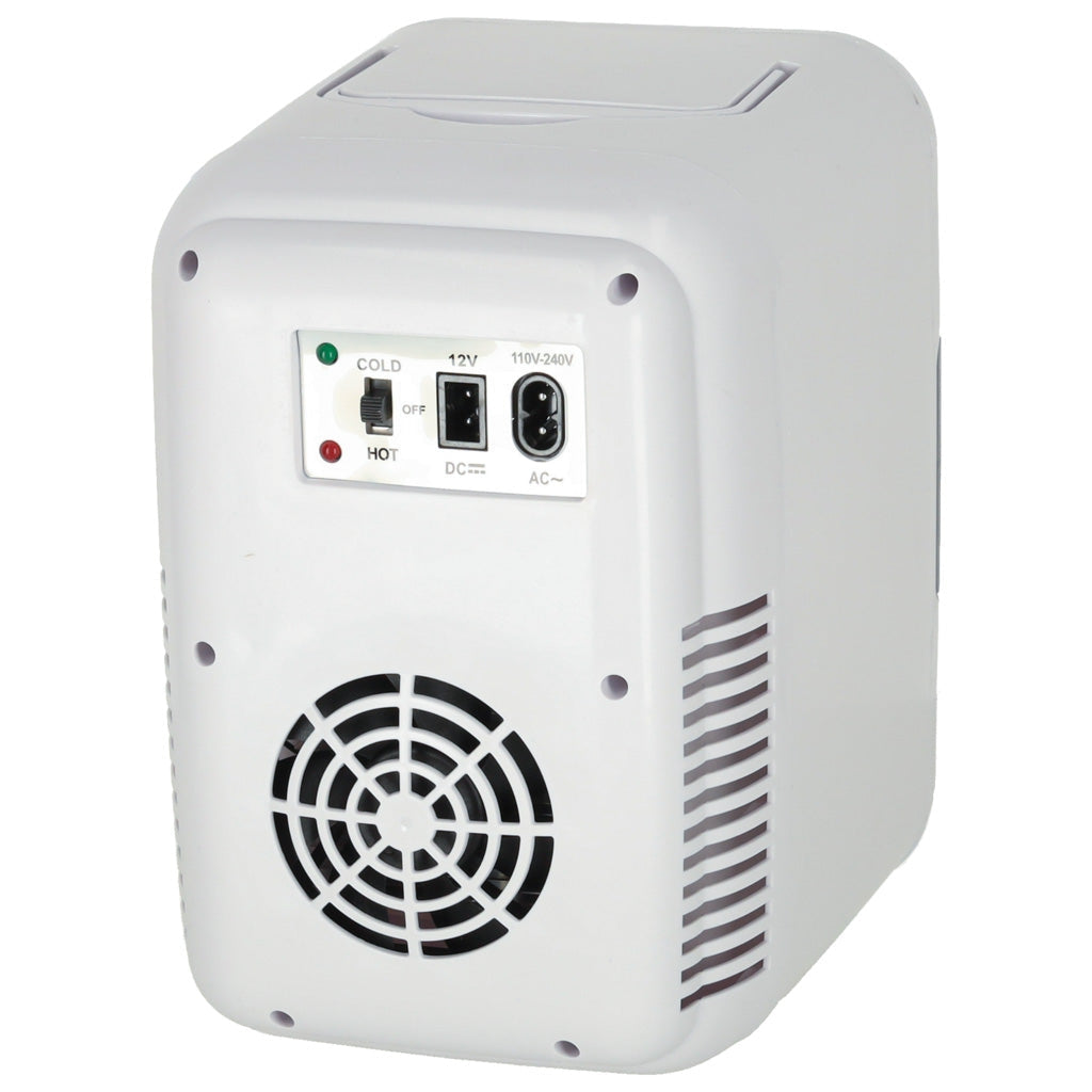 Mini el-kylskåp 4L kyl/värme 12V/110-220V för bil & hem vit