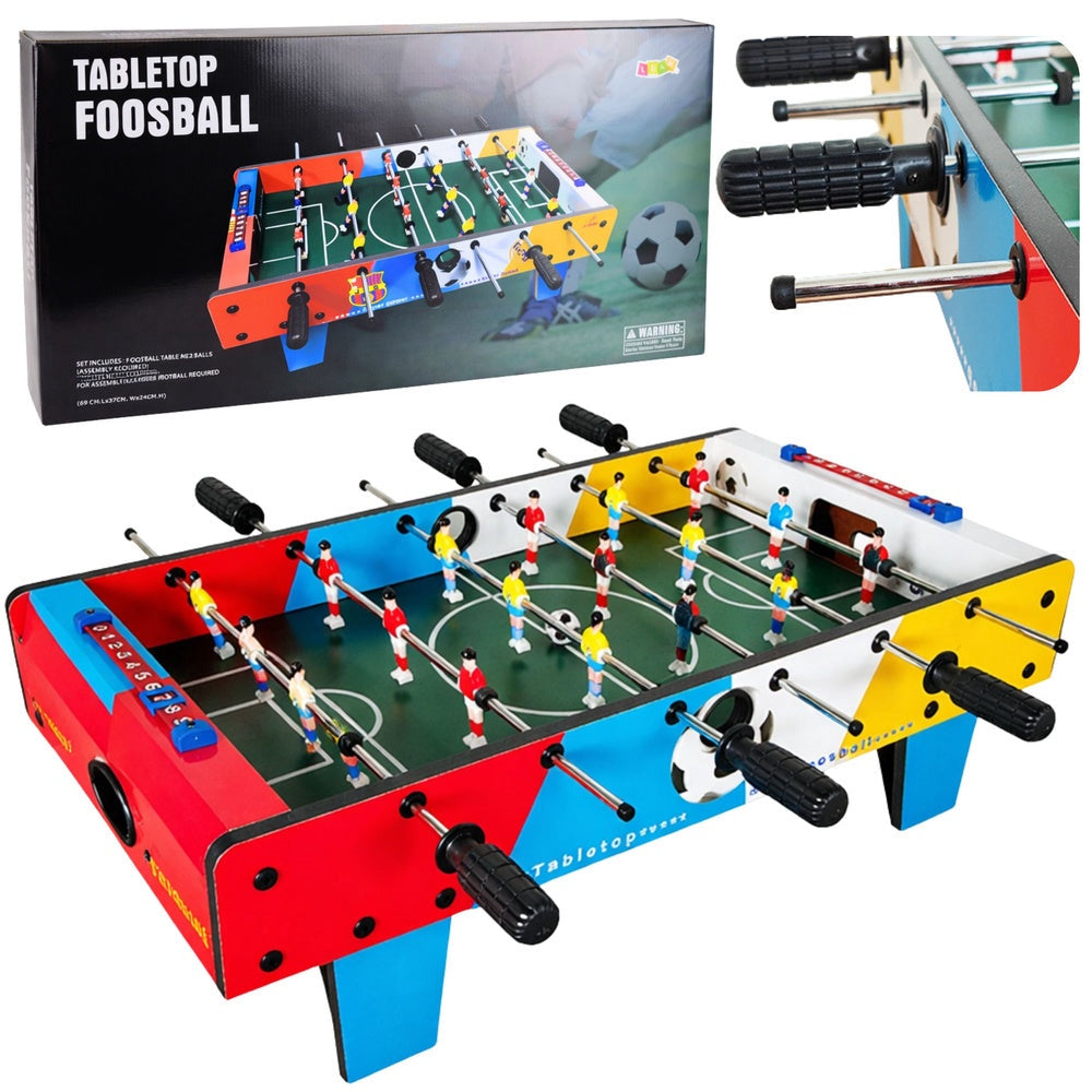 Mini fotbollsbord 69x37x24 cm bordsspel för 2 spelare inkl 2 bollar