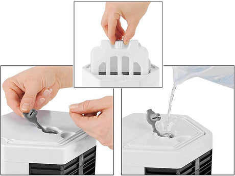 Mini luftkonditionering 2-i-1 USB med luftfuktare 8 W