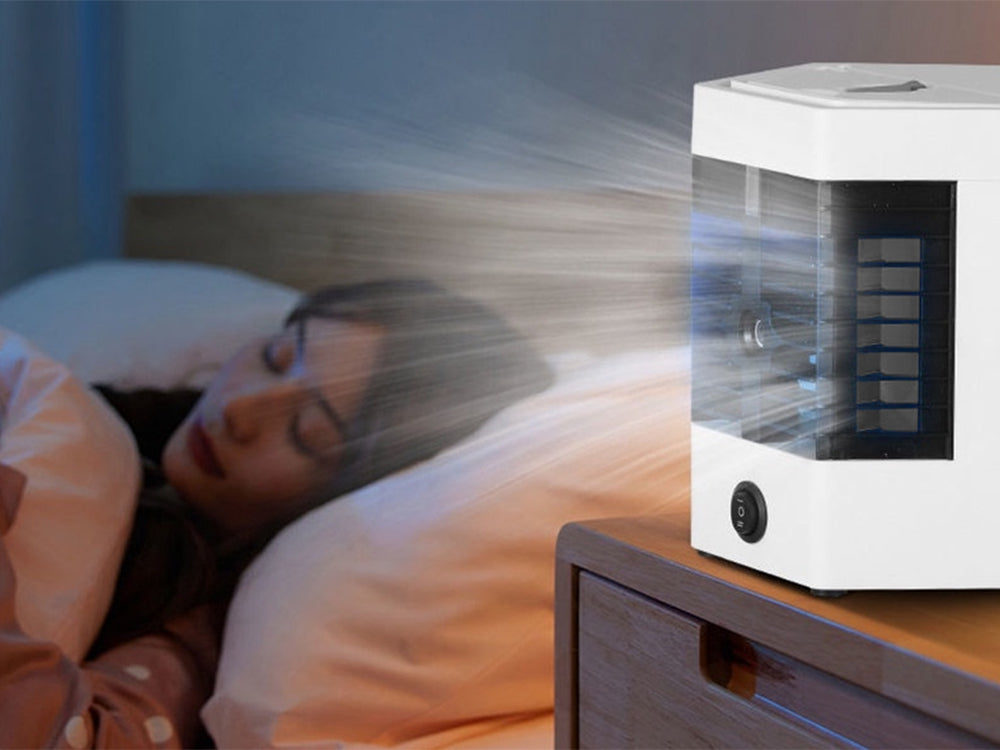 Mini luftkonditionering 2-i-1 USB med luftfuktare 8 W