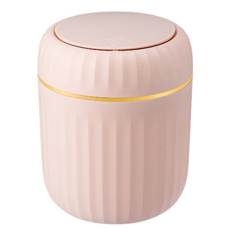 Mini soptunna med push-lock i plast 16,5x13x13 cm rosa