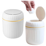 Mini soptunna med trycklock i plast 16,5x13x13 cm vit