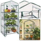 Mini växthus för balkong 4 hyllor 69x49x157 cm PVC-överdrag