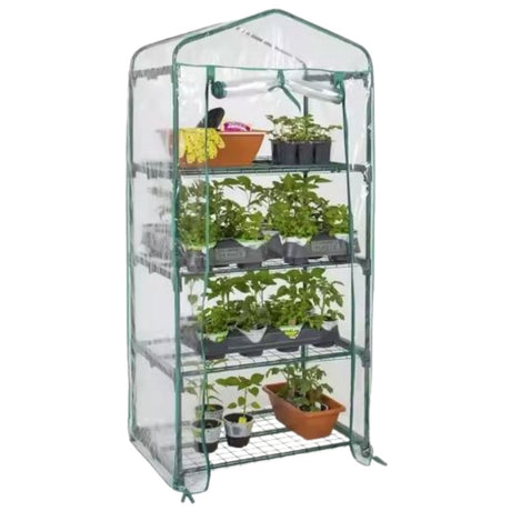 Mini växthus för balkong 4 hyllor 69x49x157 cm PVC-överdrag