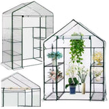 Mini växthus med 4 hyllor PVC transparent 195x143x73 cm