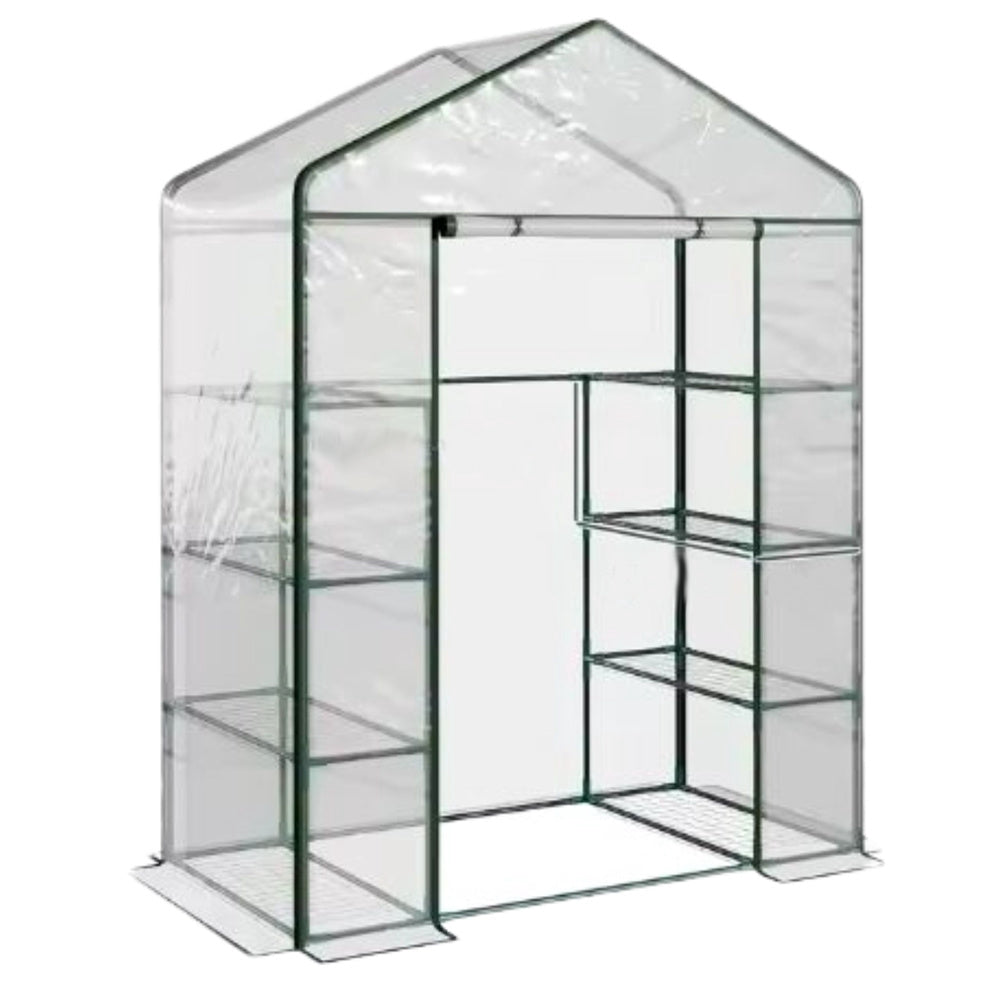 Mini växthus med 4 hyllor PVC transparent 195x143x73 cm