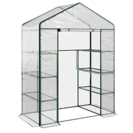 Mini växthus med 4 hyllor PVC transparent 195x143x73 cm