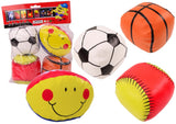 Mjuka sportbollar för barn 4-pack fotboll/basket/baseboll/rugby