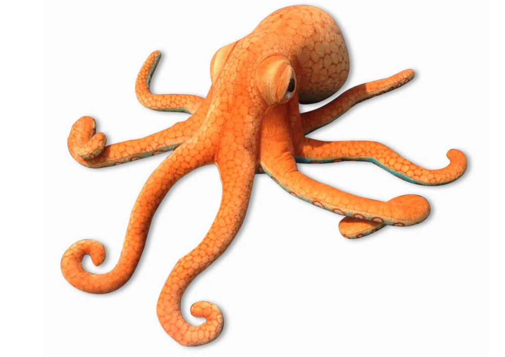 Mjuk bläckfisk kramdjur 55 cm plysch orange/blå